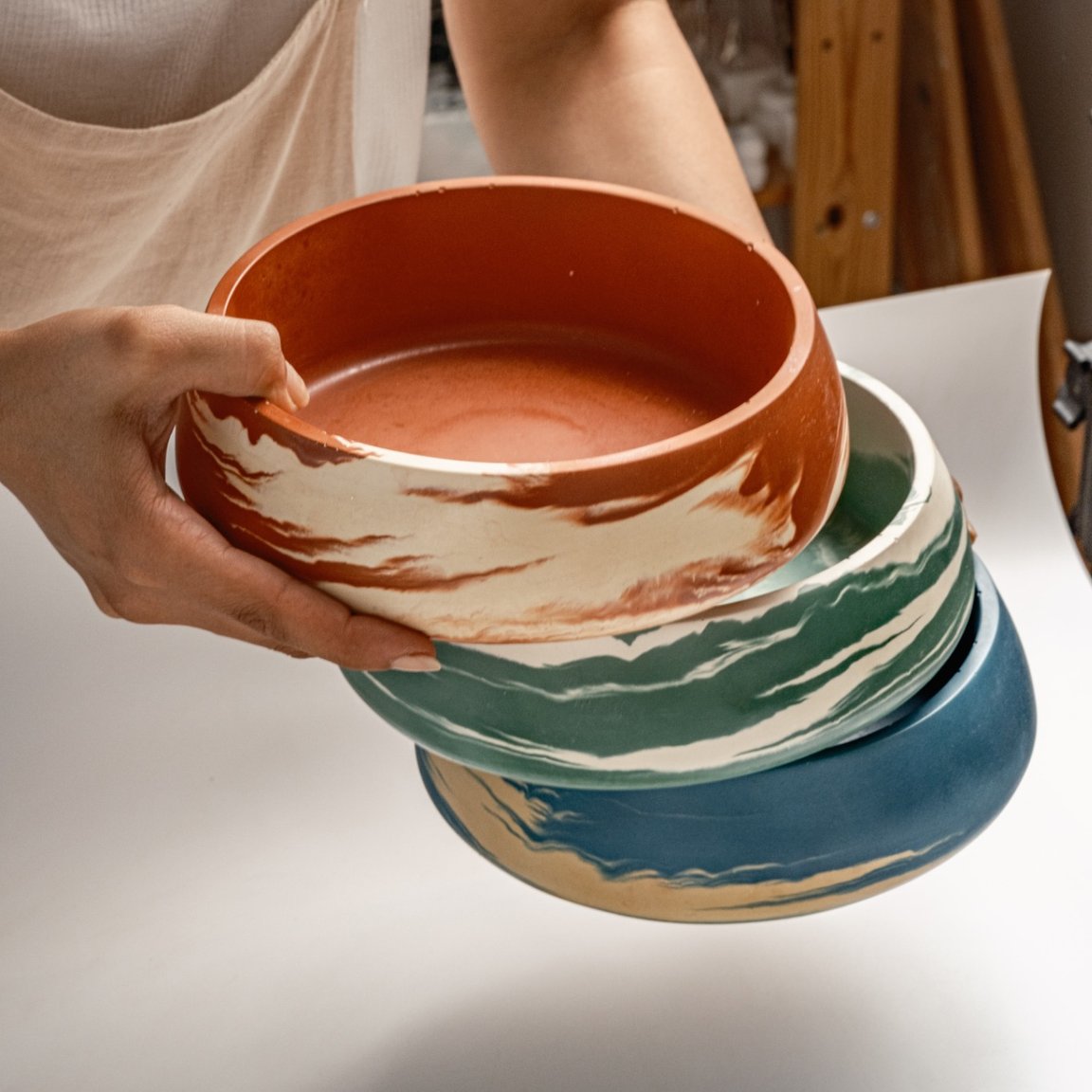 Bowl Beton Dekoratif Tabak, Kase